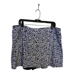 Jones New York Signature Athletic Skort Womens XXL Blue Floral Elastic Waist